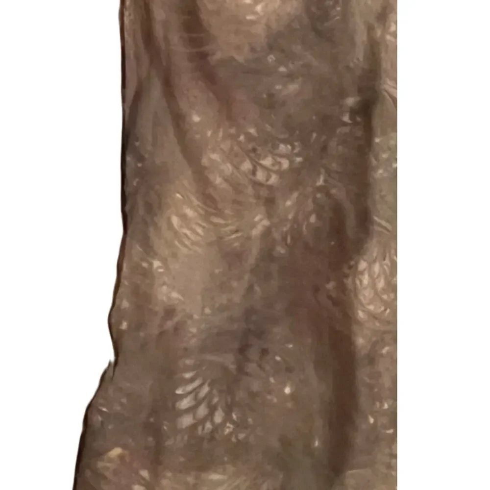 Vintage BURMEL Silk Scarf Square Beige Abstract Mod Japan Hand Rolled Rare